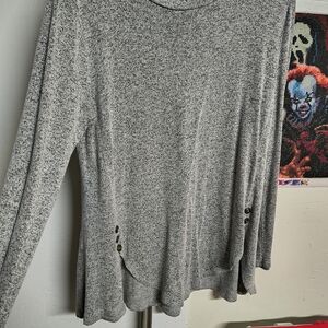 Misia Heather Gray Long Sleeve Top